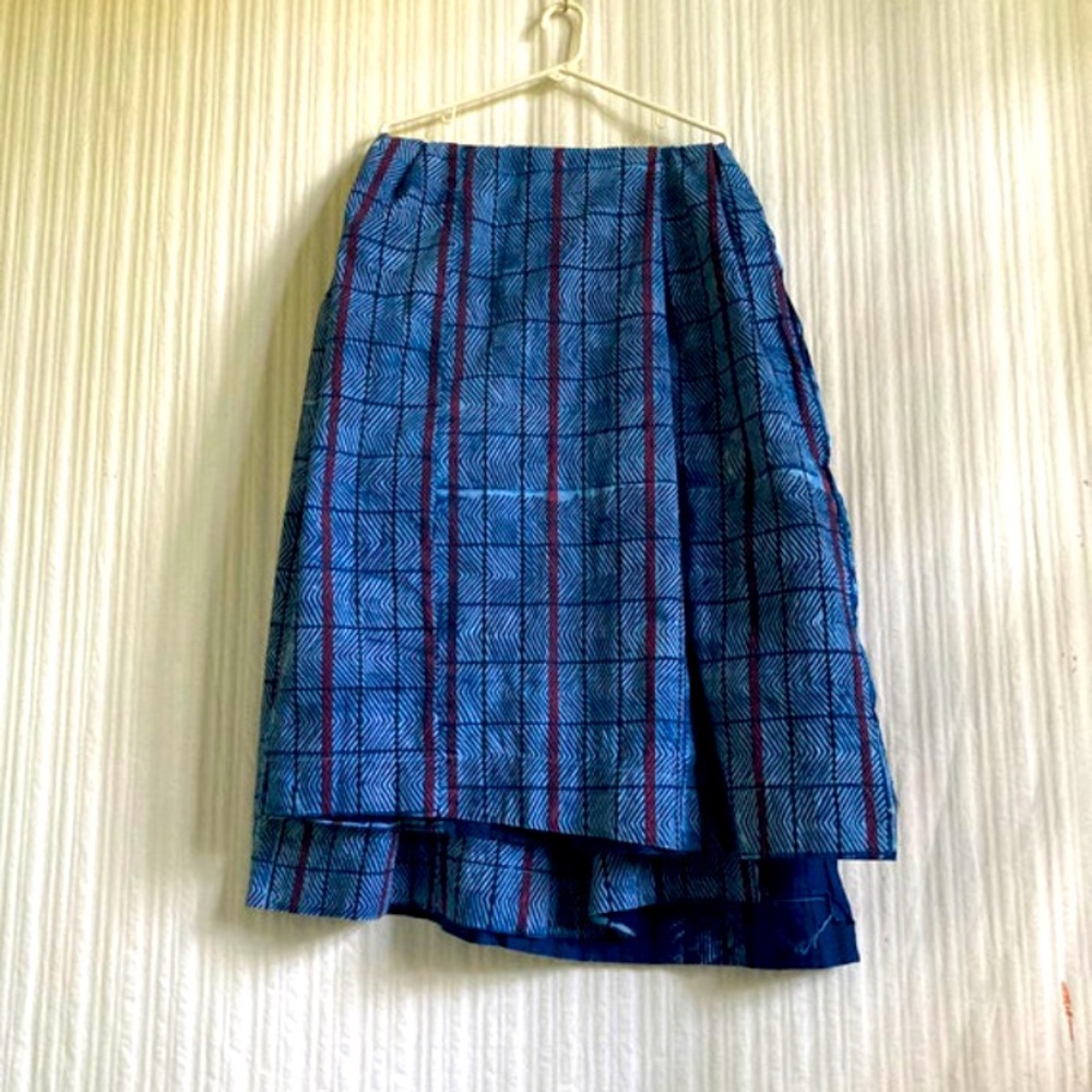 INDIGO BATIK 72” x 70” ADIRE Wax Resist Textile Excellent Artisan Created